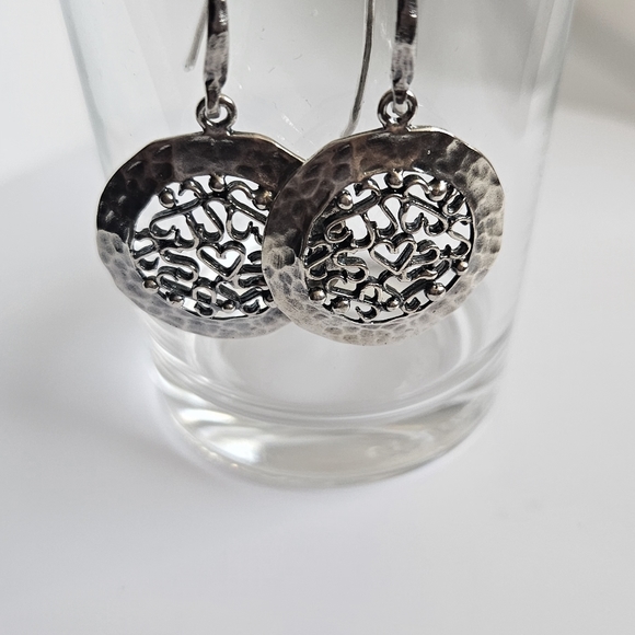 PZ (Paz Creations) 925 Sterling Silver Framed Filigree Dangle Earrings - Picture 2 of 6